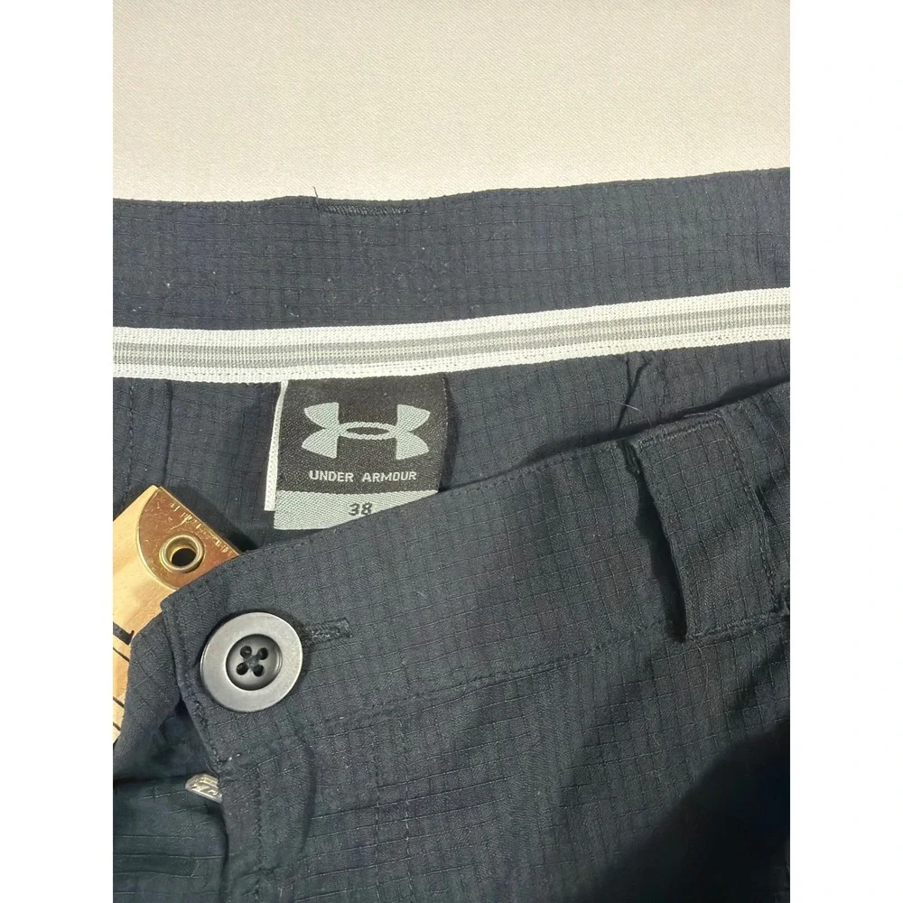 Under Armour Mens Black Ripstop Cargo Shorts Tactical Hiking Size 38